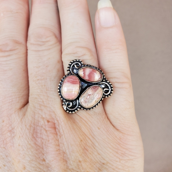 New Rhodochrosite 925 Silver Ring. - Picture 6 of 10